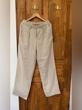 a new day Women's Light Tan Straight-Leg Pleated Pants